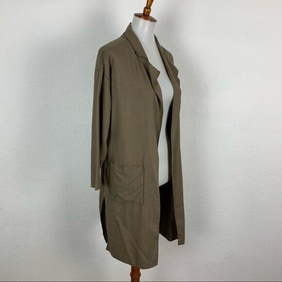 Mod Ref Womens Small Brown Longline Cardigan Duster Open Front Cozy - Picture 3 of 6